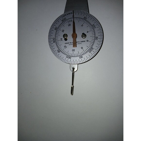 Sargent-Welch Scientific Co. 500 Grams 18 Ounces Hanging Spring Weight Scale USA - Picture 7 of 16
